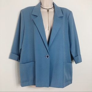 VINTAGE Blue Blazer with Removable Shoulder Pads